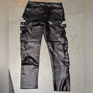 Pleather Side Cut Leggings